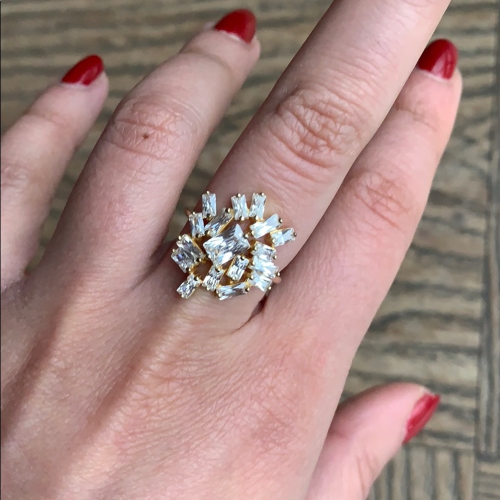 Gold Filled CZ cluster Ring